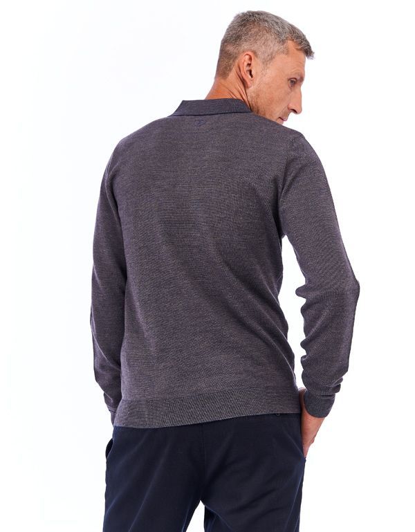 Поло мужское с длинным рукавом на пуговицах Gratude из шерсти | купить в интернет-магазине Olymp-Men