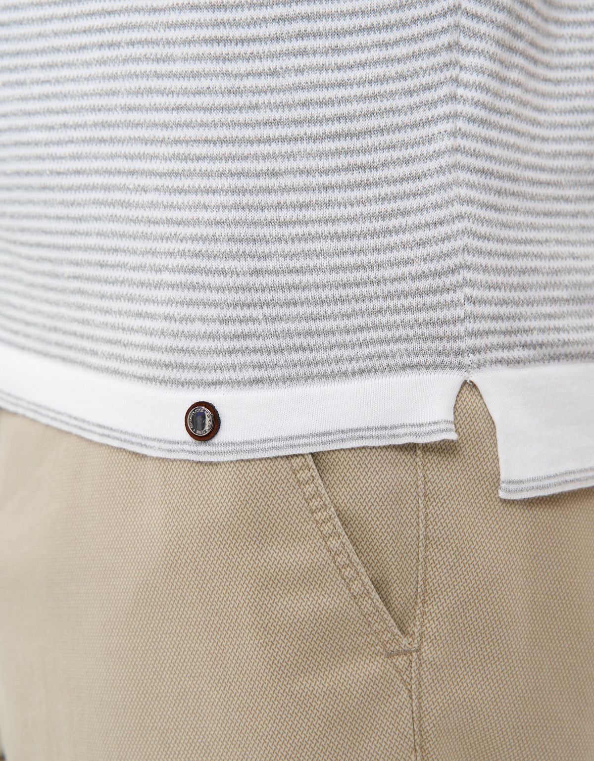 Поло мужское в серую полоску на пуговицах Gtatude | купить в интернет-магазине Olymp-Men