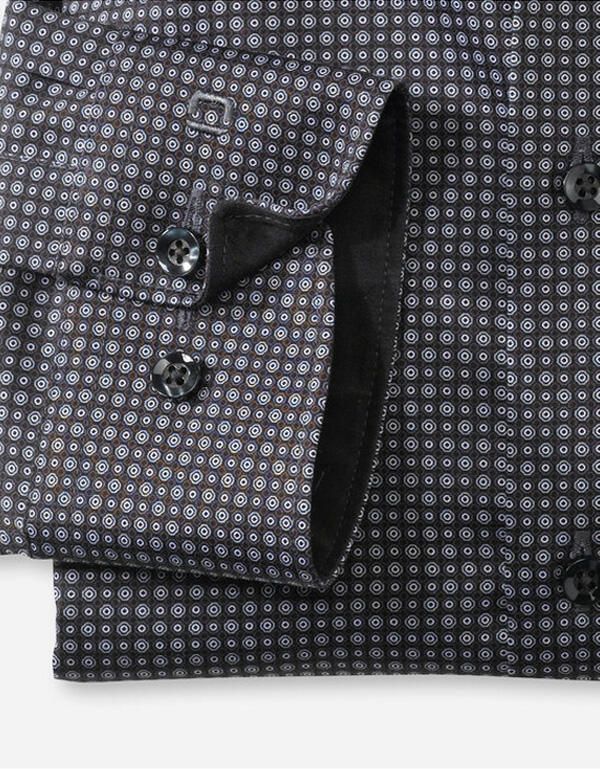 Рубашка мужская чёрная с рисунком OLYMP Luxor, modern fit | купить в интернет-магазине Olymp-Men