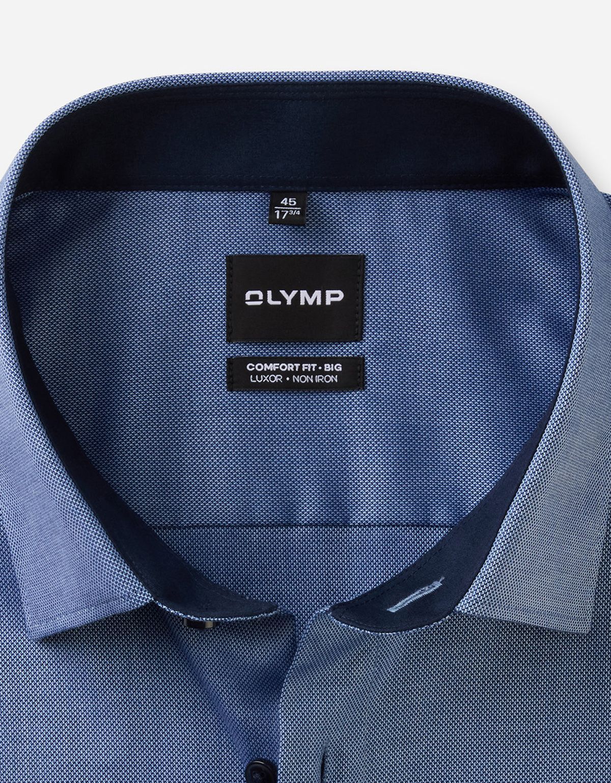 Рубашка синяя мужская OLYMP Luxor Big, прямой крой | купить в интернет-магазине Olymp-Men