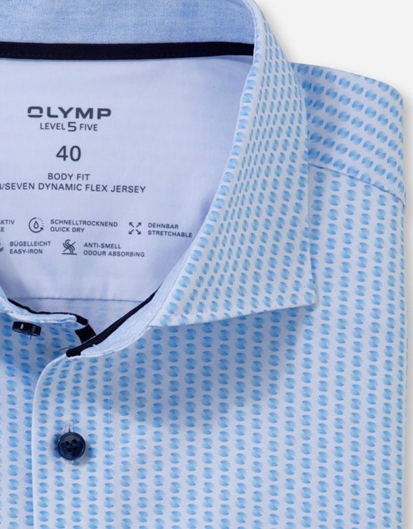 Рубашка мужская трикотажная с рисунком OLYMP 24/7, body fit