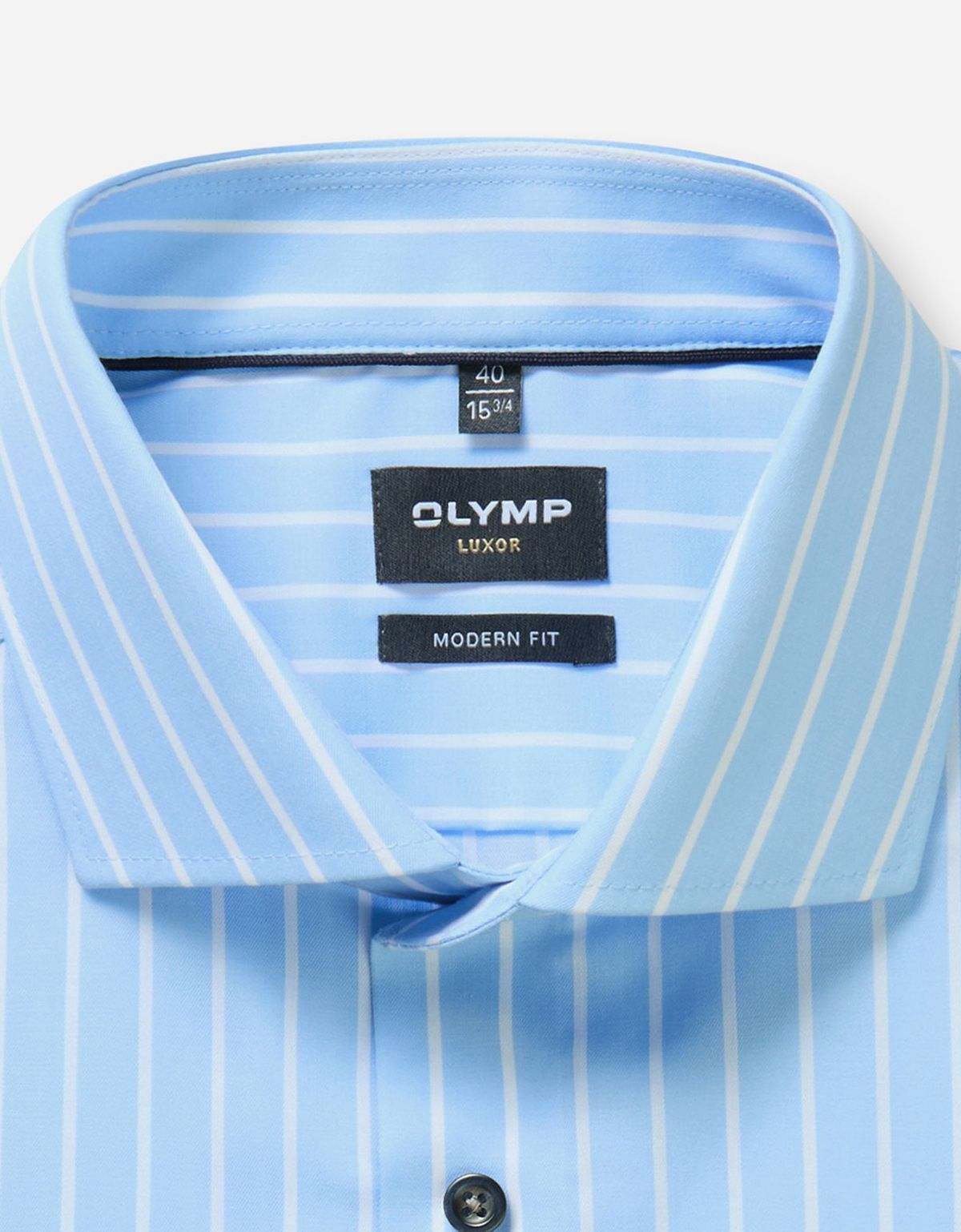 Сорочка голубая в полоску OLYMP Luxor, полуприлегающая на высокий рост | купить в интернет-магазине Olymp-Men