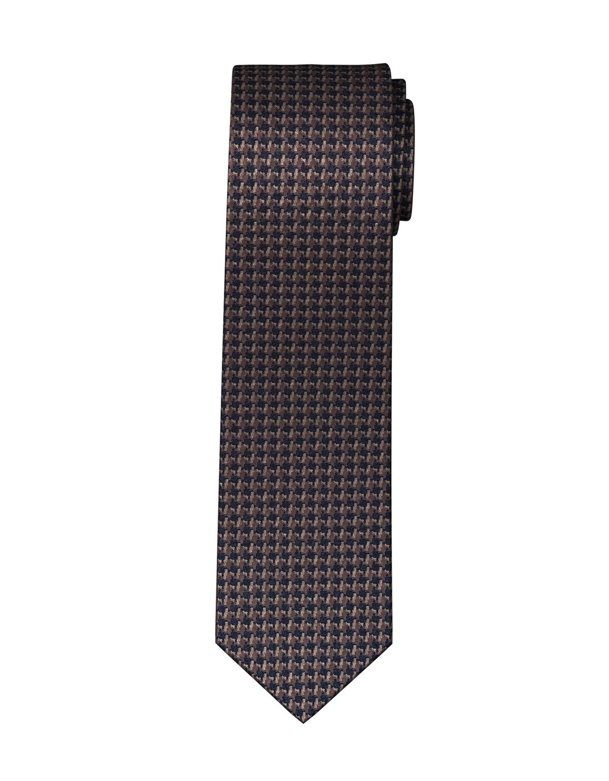 Галстук Olymp с рисунком гусиная лапка, 6,5 см[КОРИЧНЕВЫЙ]