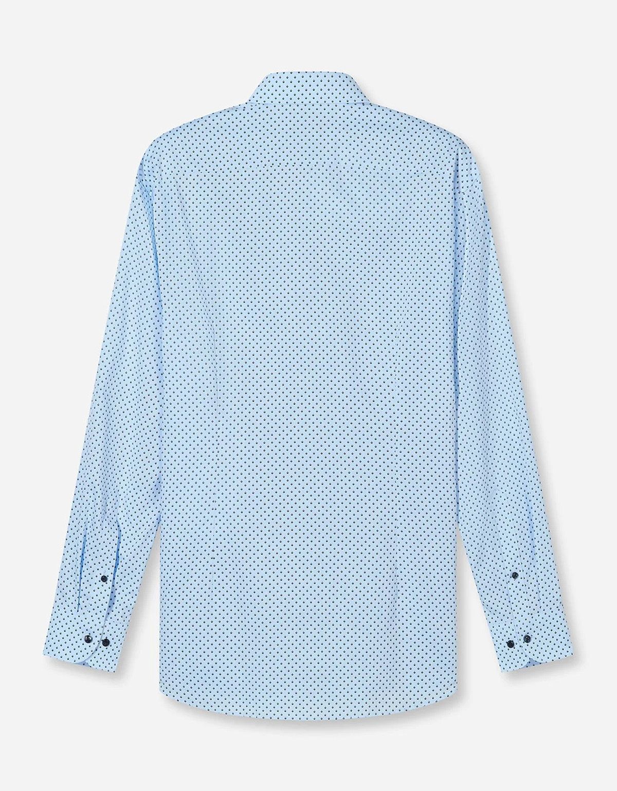 Рубашка голубая с принтом OLYMP Luxor полуприлегающая | купить в интернет-магазине Olymp-Men