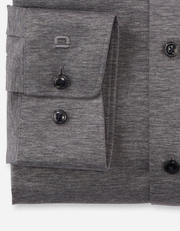 Рубашка серая трикотажная OLYMP Luxor 24/7, modern fit, на рост выше 186 | купить в интернет-магазине Olymp-Men