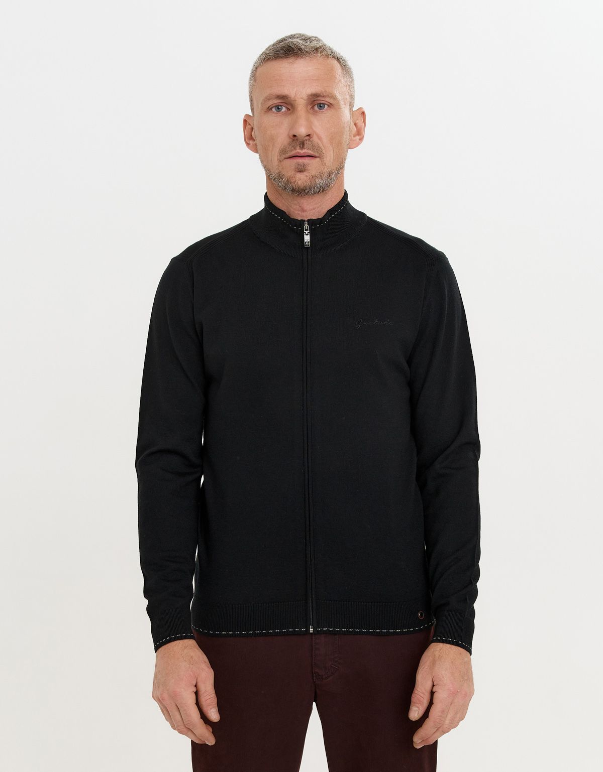 Кардиган чёрный мужской Gratude на молнии | купить в интернет-магазине Olymp-Men