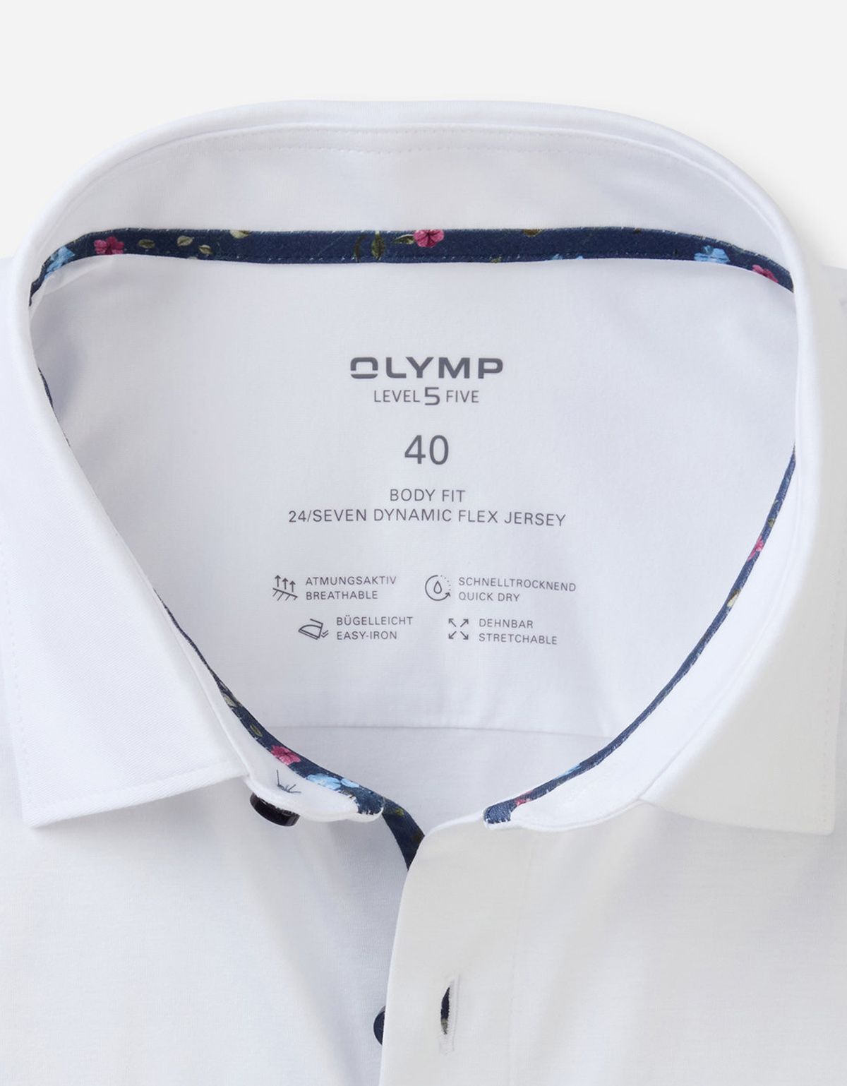 Рубашка трикотажная мужская белая OLYMP, body fit | купить в интернет-магазине Olymp-Men