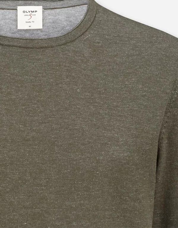 Джемпер мужской с круглым вырезом Olymp, body fit | интернет-магазин Olymp-Men