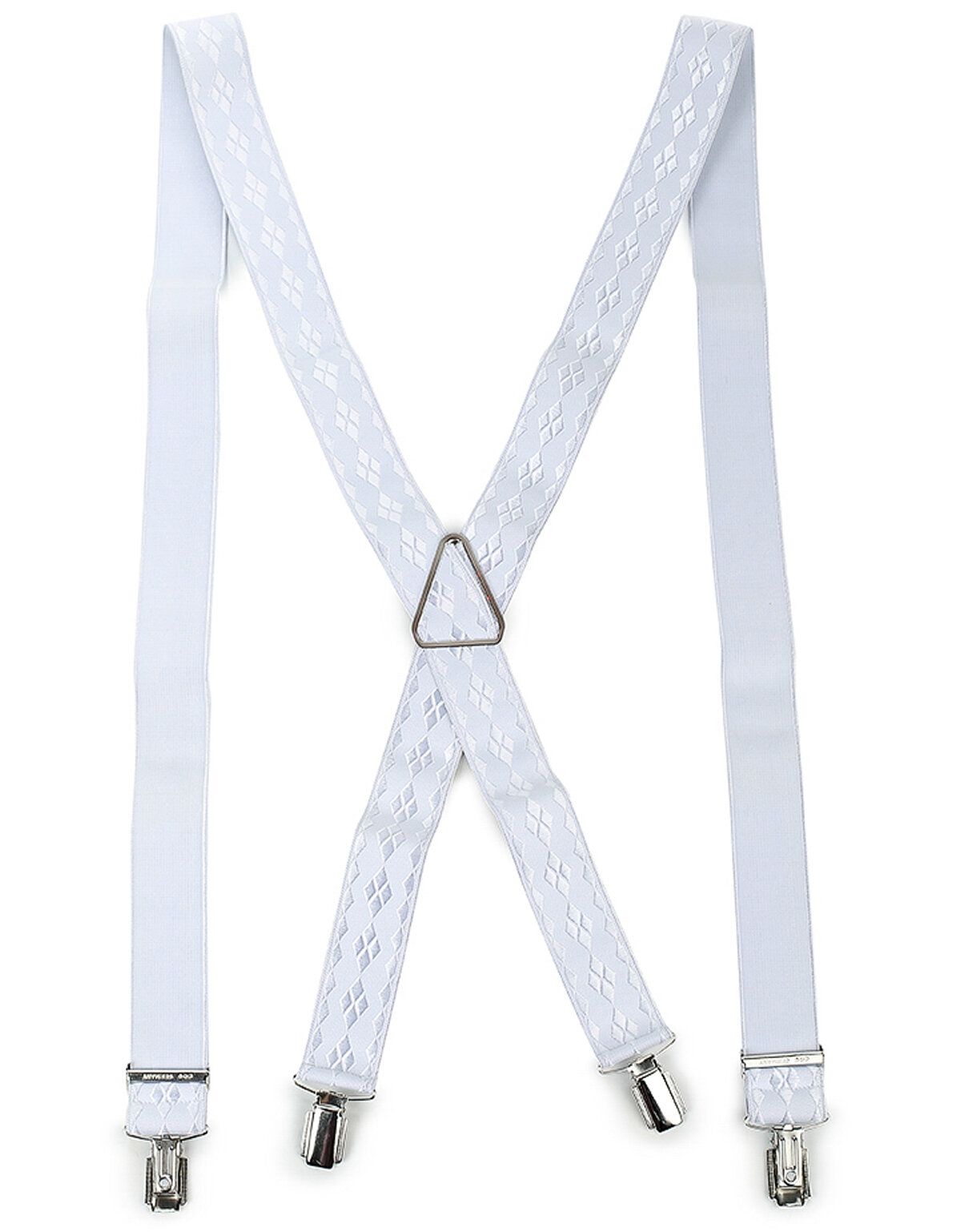 Подтяжки мужские белые фактурный ромб, Х-форма | купить в интернет-магазине Olymp-Men