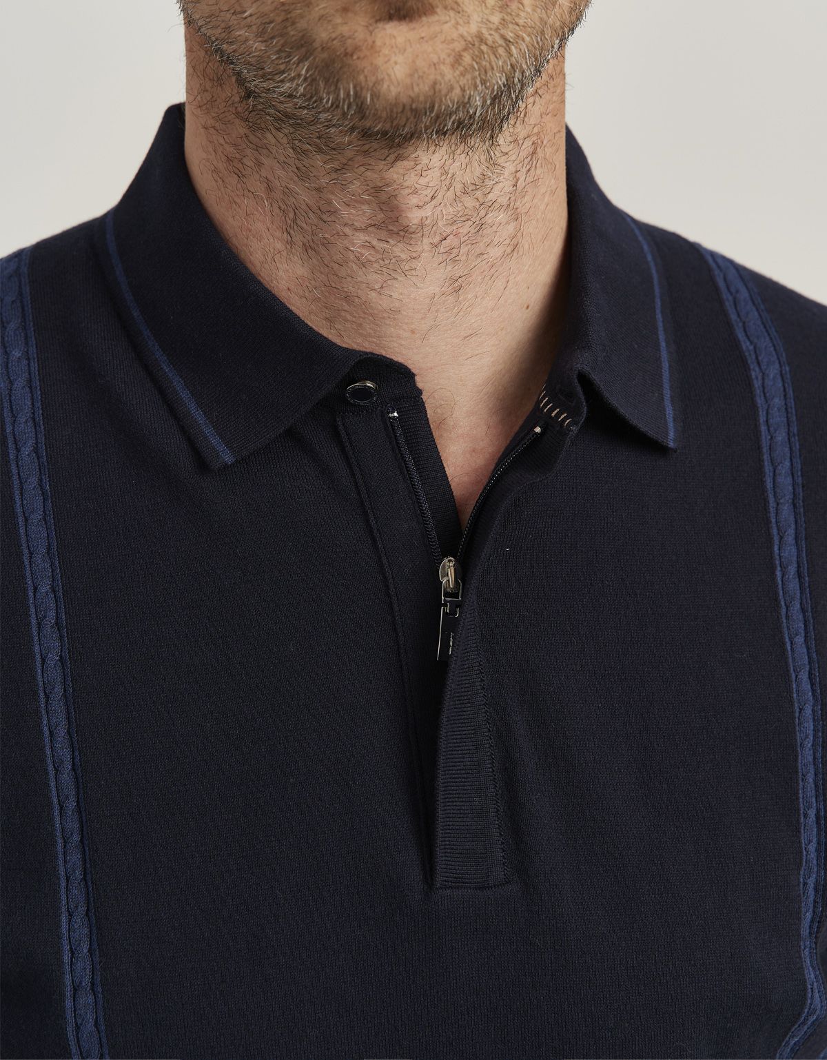 Поло мужское синее вязаное на молнии Gratude | купить в интернет-магазине Olymp-Men