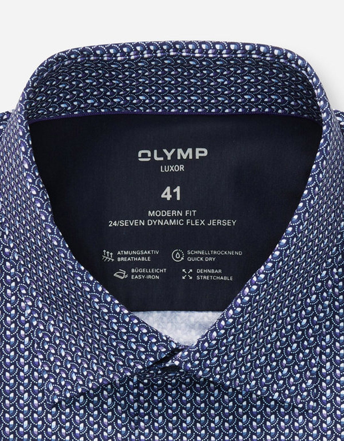 Рубашка мужская трикотажная с рисунком OLYMP Luxor, modern fit | купить в интернет-магазине Olymp-Men