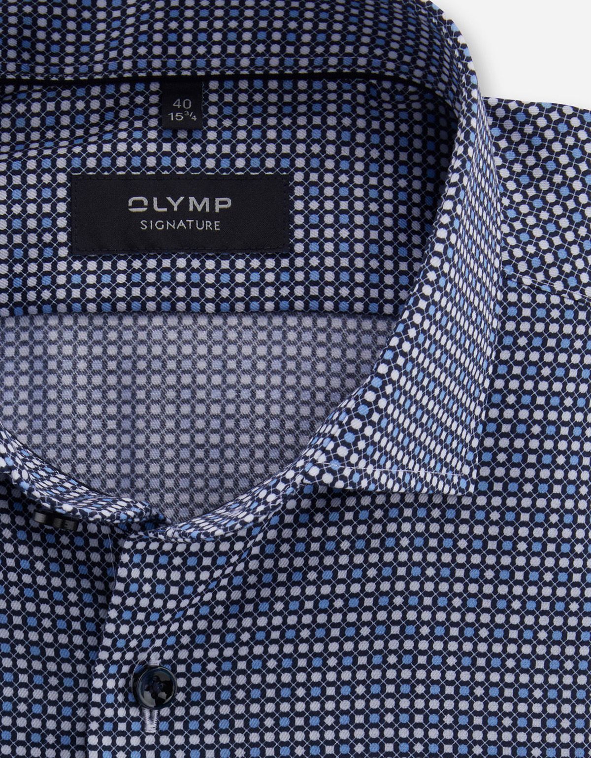 Рубашка мужская Olymp Signature синяя с рисунком