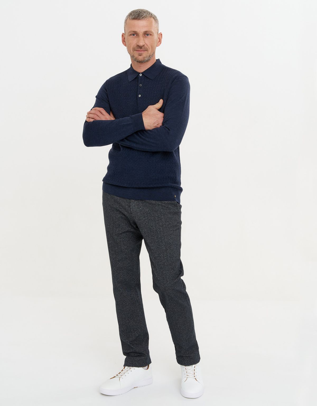 Поло с длинным рукавом вязаное Gratude на пуговицах | купить в интернет-магазине Olymp-Men