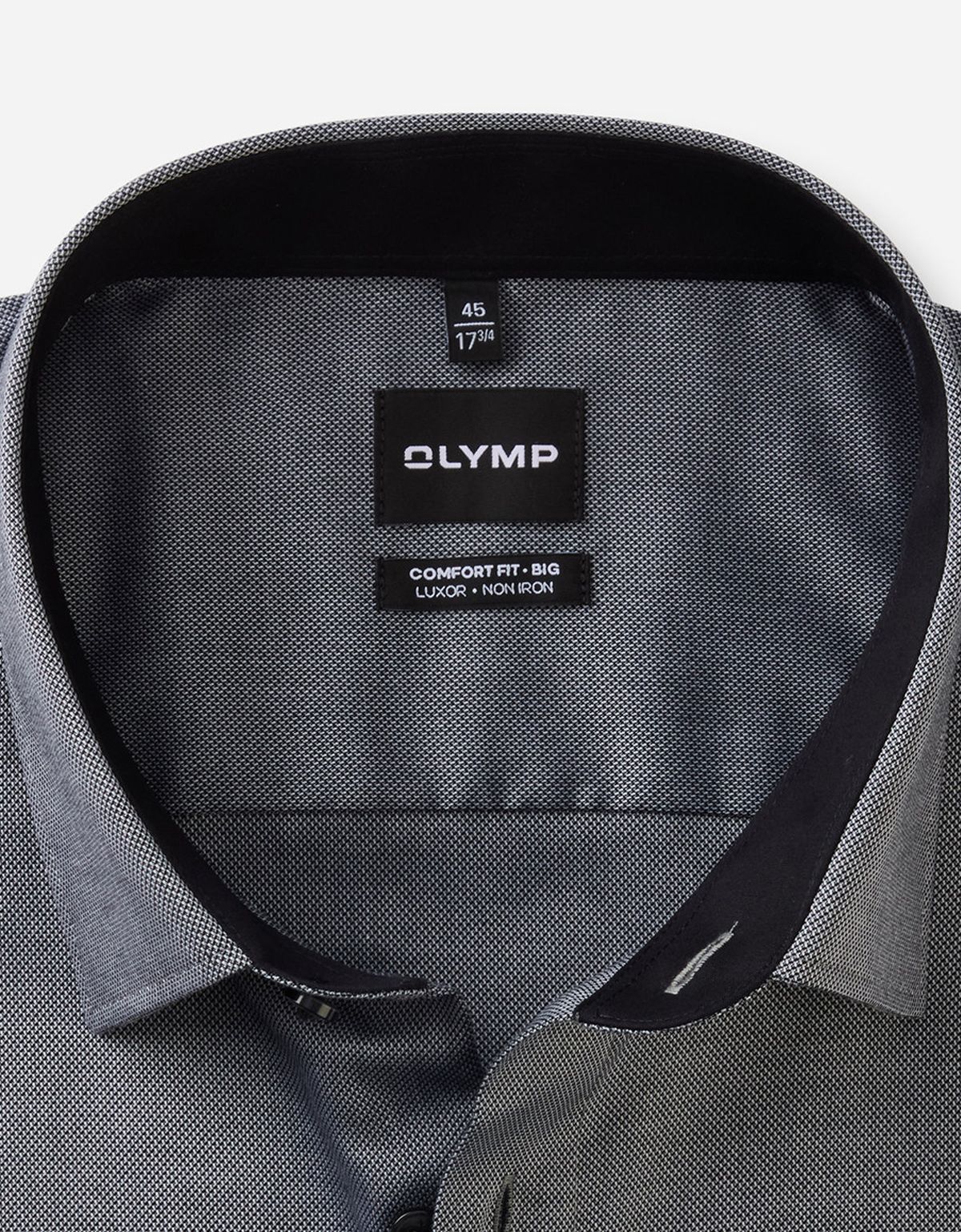 Рубашка чёрная мужская OLYMP Luxor Big, прямой крой | купить в интернет-магазине Olymp-Men