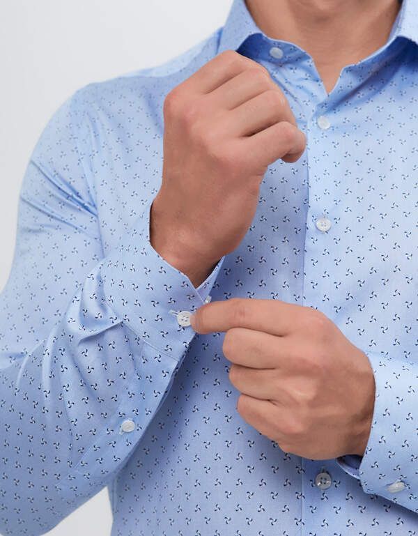 Рубашка мужская PLATIN с рисунком, slim fit, артикул 1080-106UF-PLT