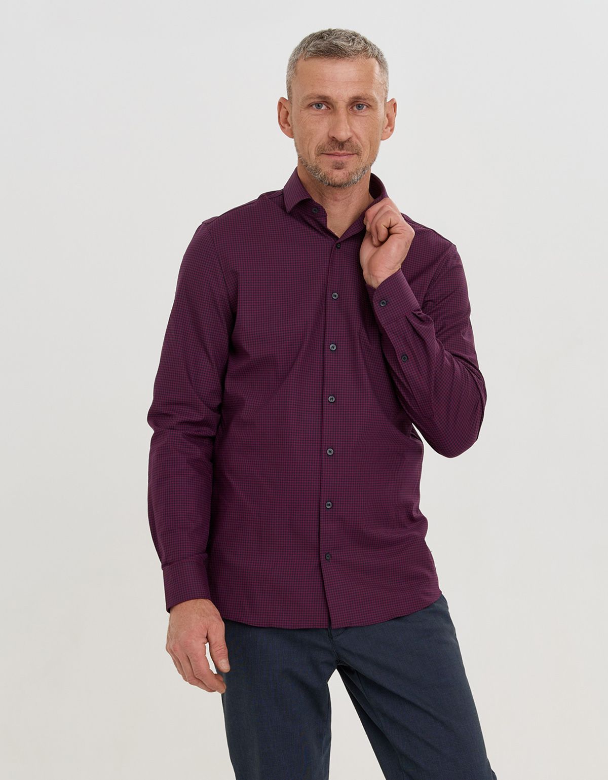 Рубашка мужская OLYMP 24/7 в клетку, body fit | купить в интернет-магазине Olymp-Men