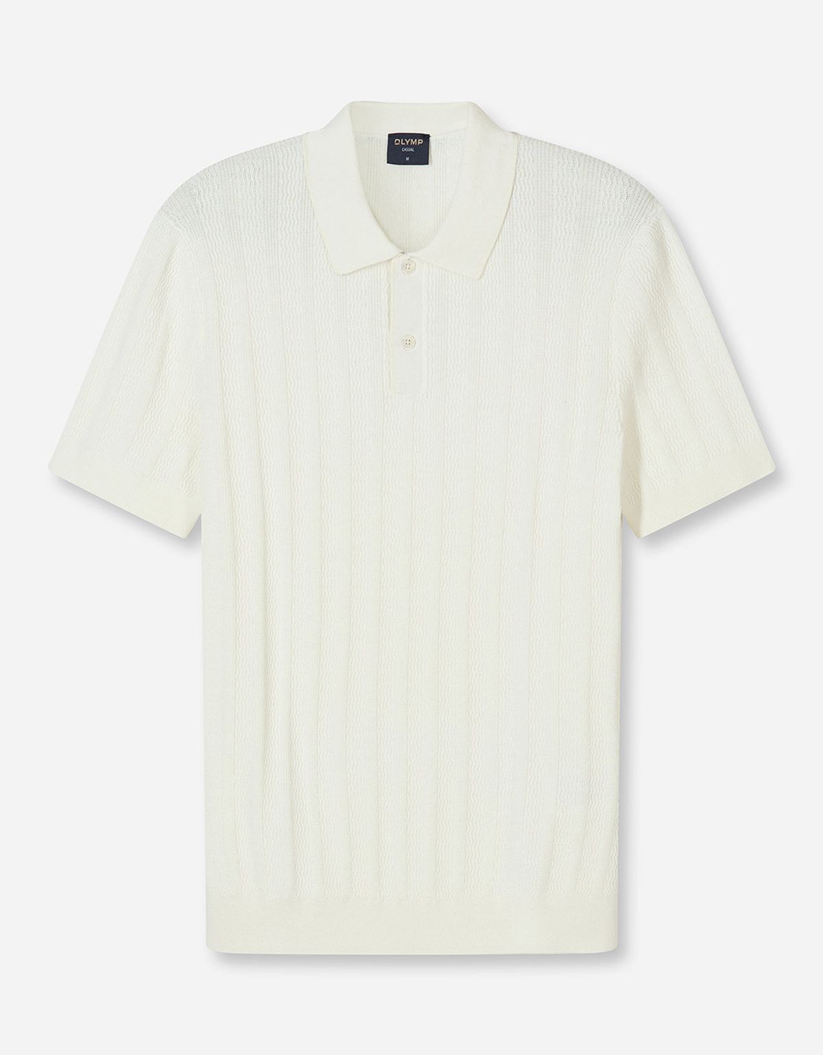 Поло мужское вязанное белое однотонное Olymp | купить в интернет-магазине Olymp-Men