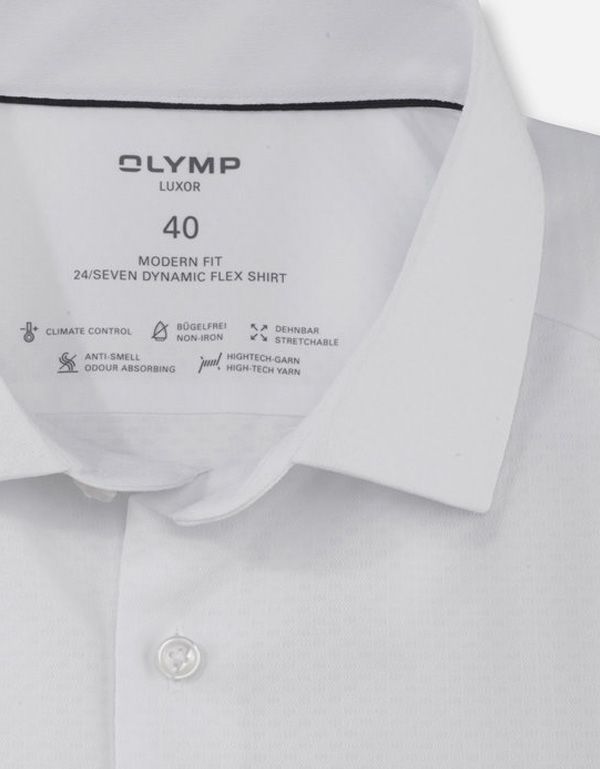Рубашка белая классическая OLYMP Luxor 24/7, modern fit, климат контроль | купить в интернет-магазине Olymp-Men