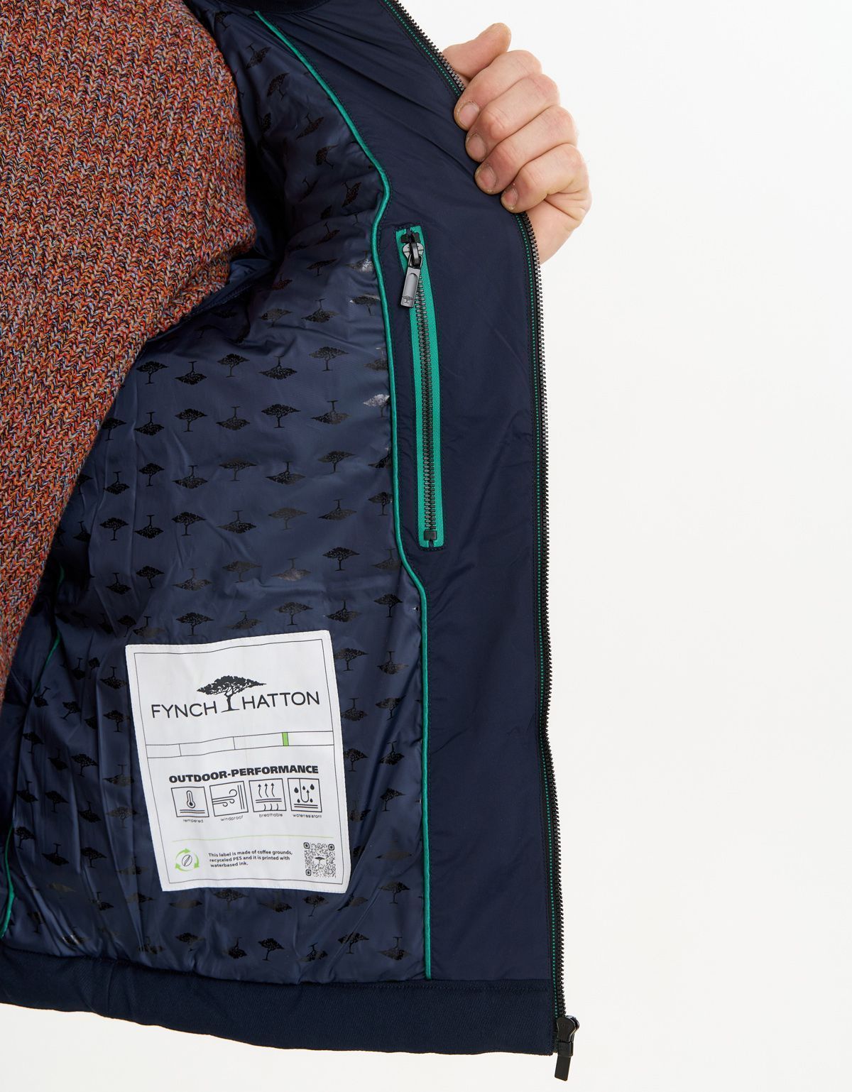 Куртка мужская синяя стеганая Fynch-Hatton | купить в интернет-магазине Olymp-Men