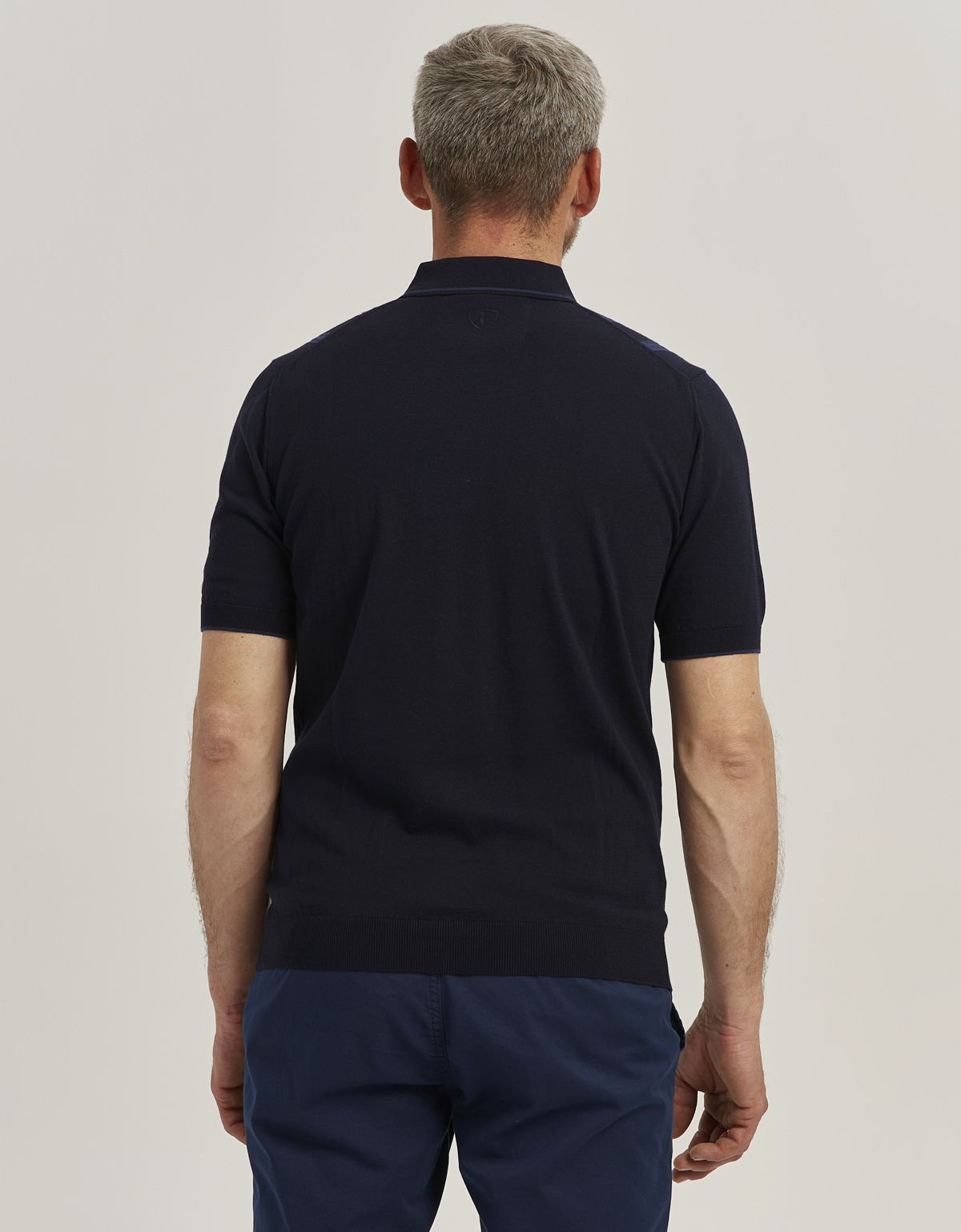 Поло мужское синее вязаное на молнии Gratude | купить в интернет-магазине Olymp-Men