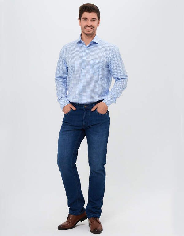 Рубашка мужская в клетку PLATIN, regular fit | интернет-магазин Olymp-Men