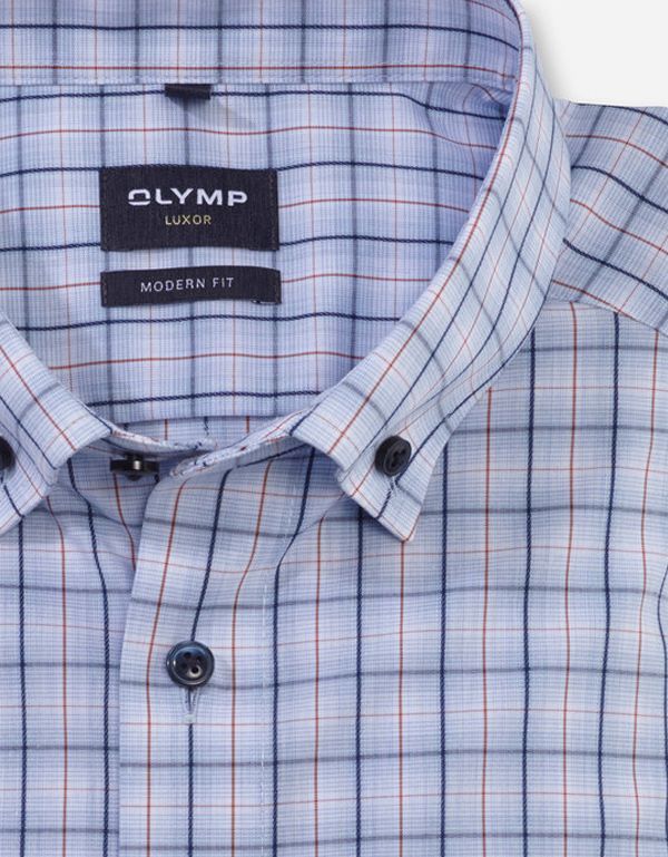 Рубашка мужская клетчатая OLYMP Luxor, modern fit | купить в интернет-магазине Olymp-Men