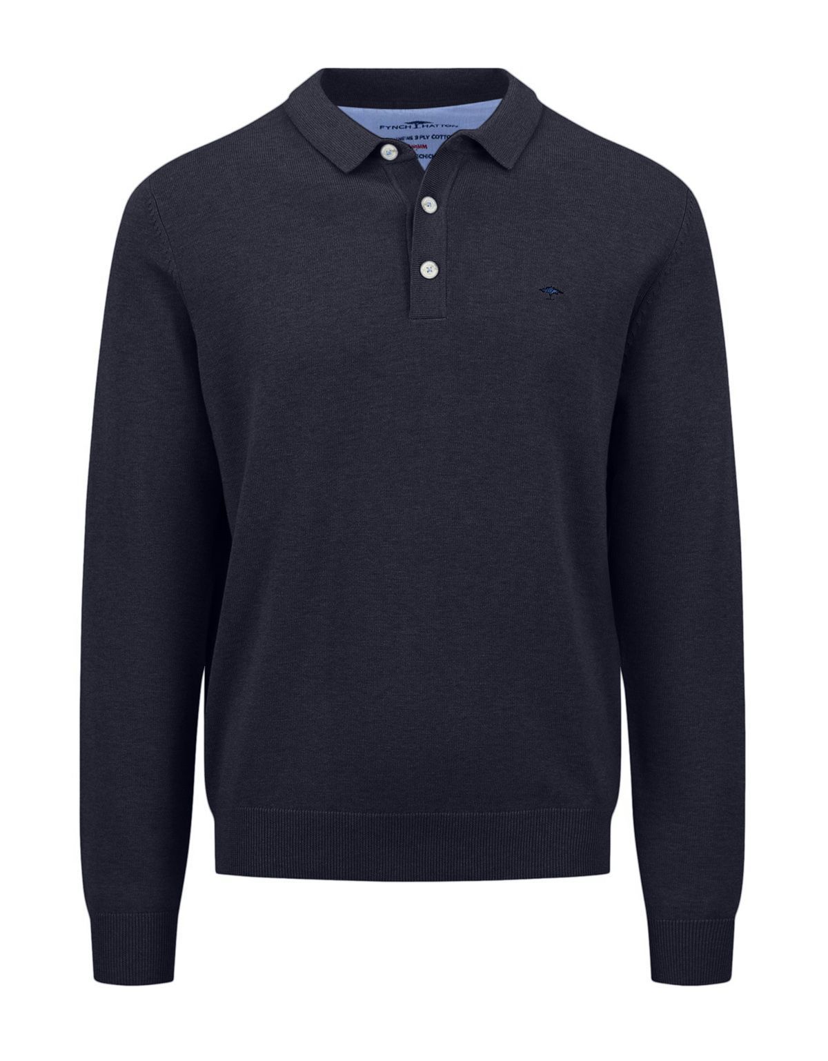Поло синее с длинным рукавом Fynch-Hatton | купить в интернет-магазине Olymp-Men