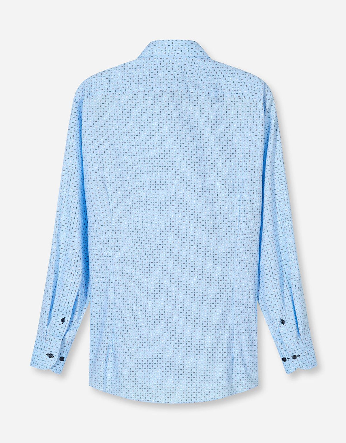 Рубашка голубая с принтом OLYMP Luxor полуприлегающая | купить в интернет-магазине Olymp-Men