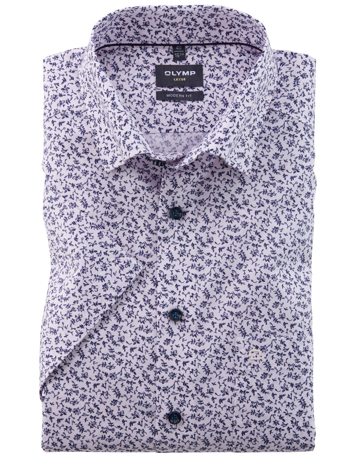 Рубашка мужская с цветочным рисунком OLYMP Luxor, modern fit[Розовый]
