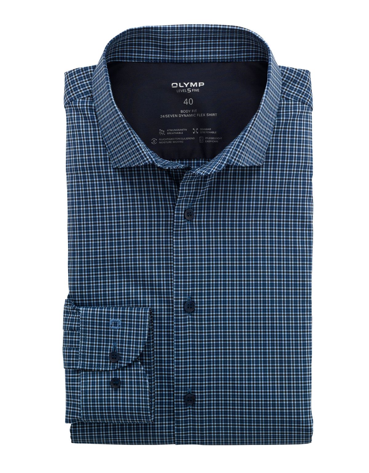 Рубашкав мужская OLYMP 24/7 в клетку, body fit | купить в интернет-магазине Olymp-Men