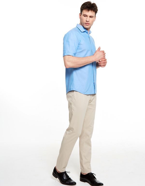 Рубашка мужская голубая OLYMP Casual, modern fit