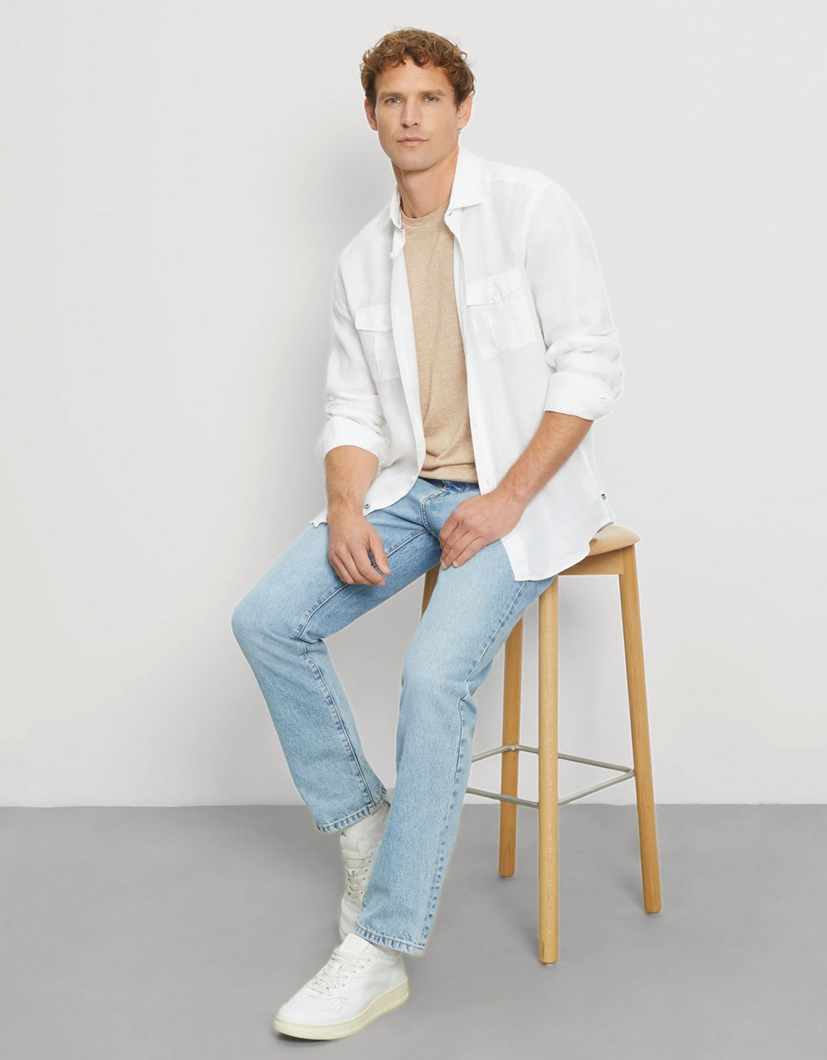 Рубашка льняная с накладными карманами OLYMP Casual | купить в интернет-магазине Olymp-Men