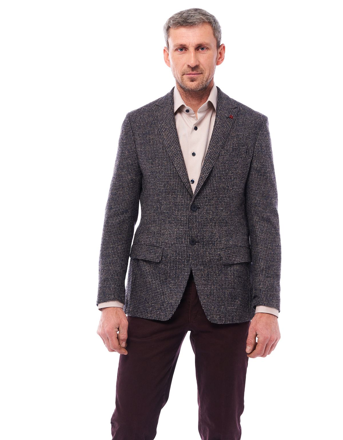 Пиджак мужской в клетку Roy Robson приталенный, шерсть с альпаком | купить в интернет-магазине Olymp-Men