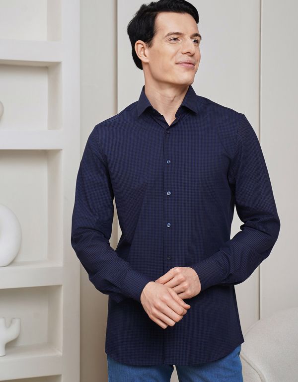 Рубашка мужская OLYMP 24/7 в клетку, body fit | купить в интернет-магазине Olymp-Men