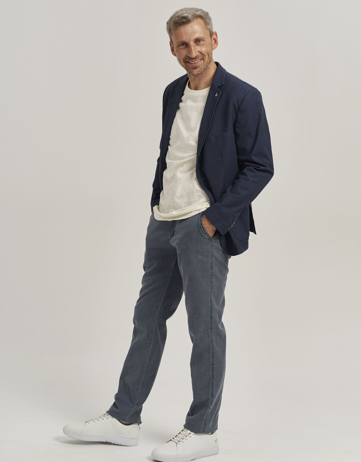 Пиджак синий мужской  w.Wegener из хлопка с 2 шлицами | купить в интернет-магазине Olymp-Men