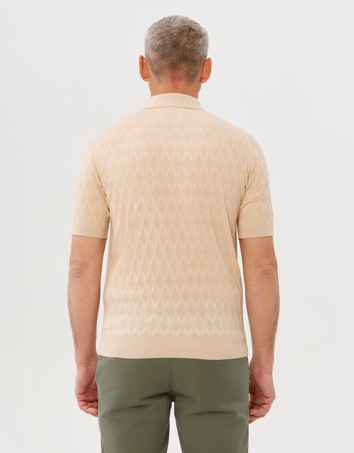 Поло мужское бежевое вязаное на пуговицах Gratude | купить в интернет-магазине Olymp-Men