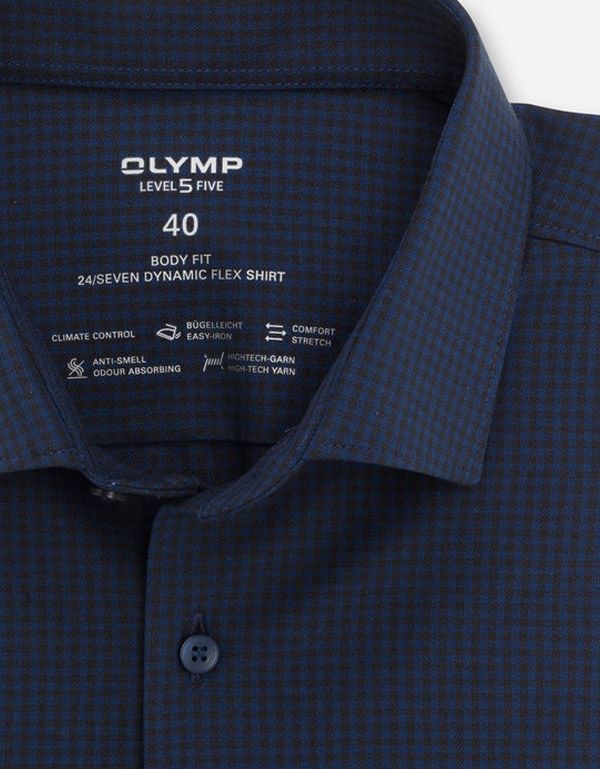 Рубашка мужская OLYMP 24/7 в клетку, body fit | купить в интернет-магазине Olymp-Men