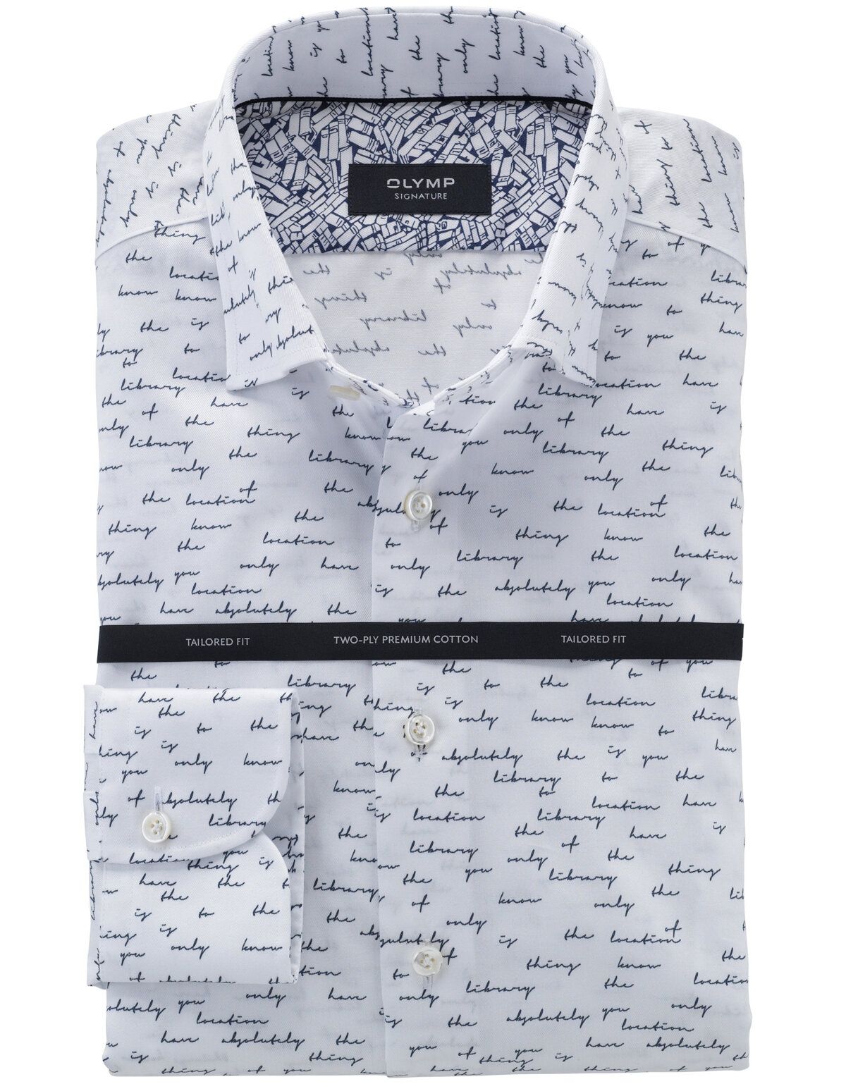 Белая мужская рубашка  SIGNATURE с надписями