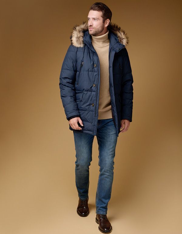 Куртка-пуховик мужская BAZIONI с капюшоном | купить в интернет-магазине Olymp-Men