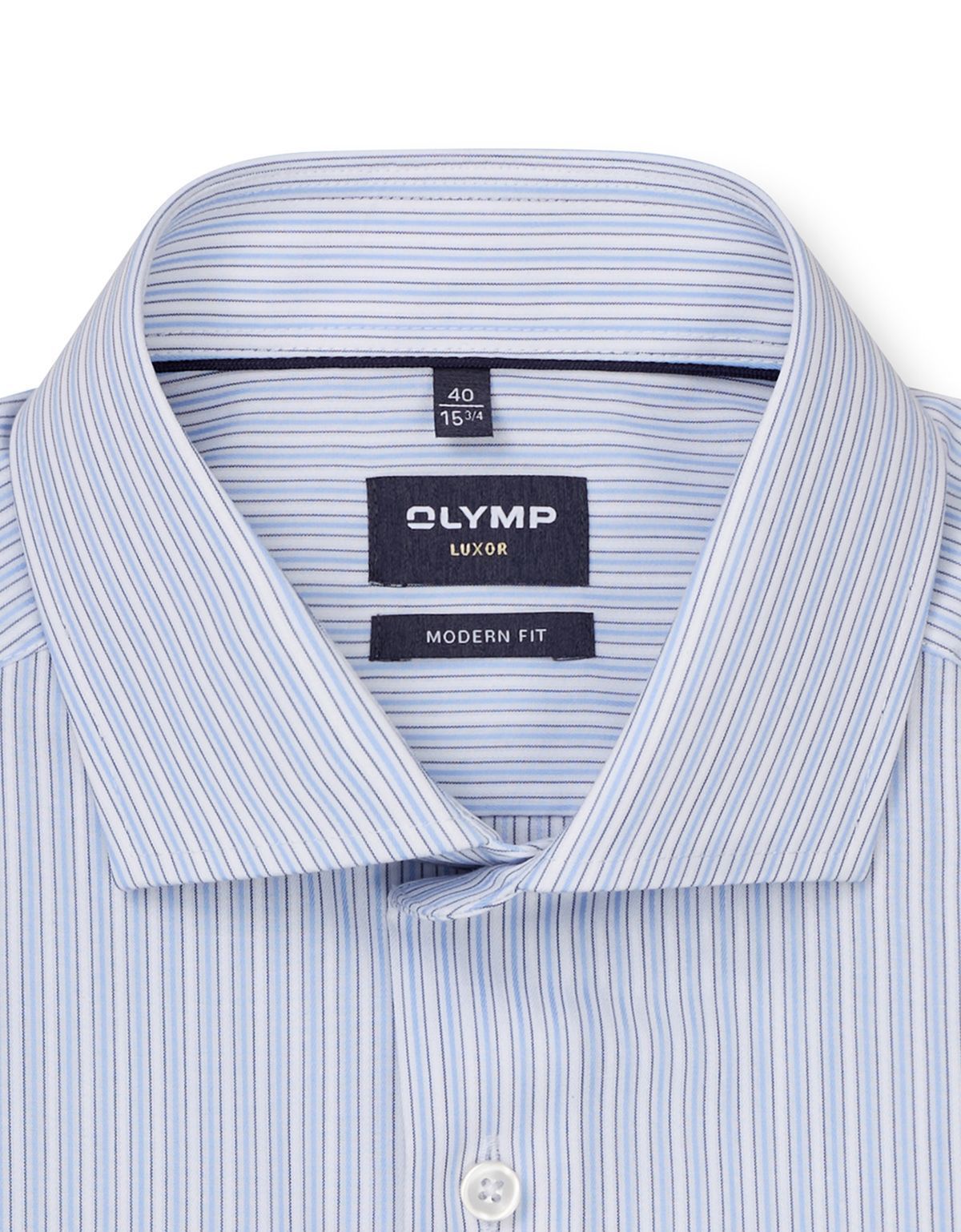 Рубашка классическая в голубую полоску OLYMP Luxor, полуприлегающая | купить в интернет-магазине Olymp-Men