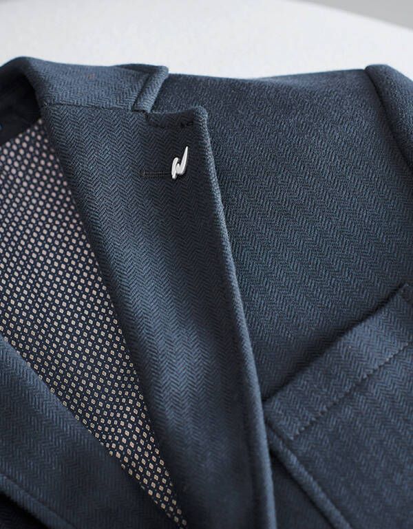 Мужской синий пиджак трикотажный w.Wegener, хлопок | купить в интернет-магазине Olymp-Men