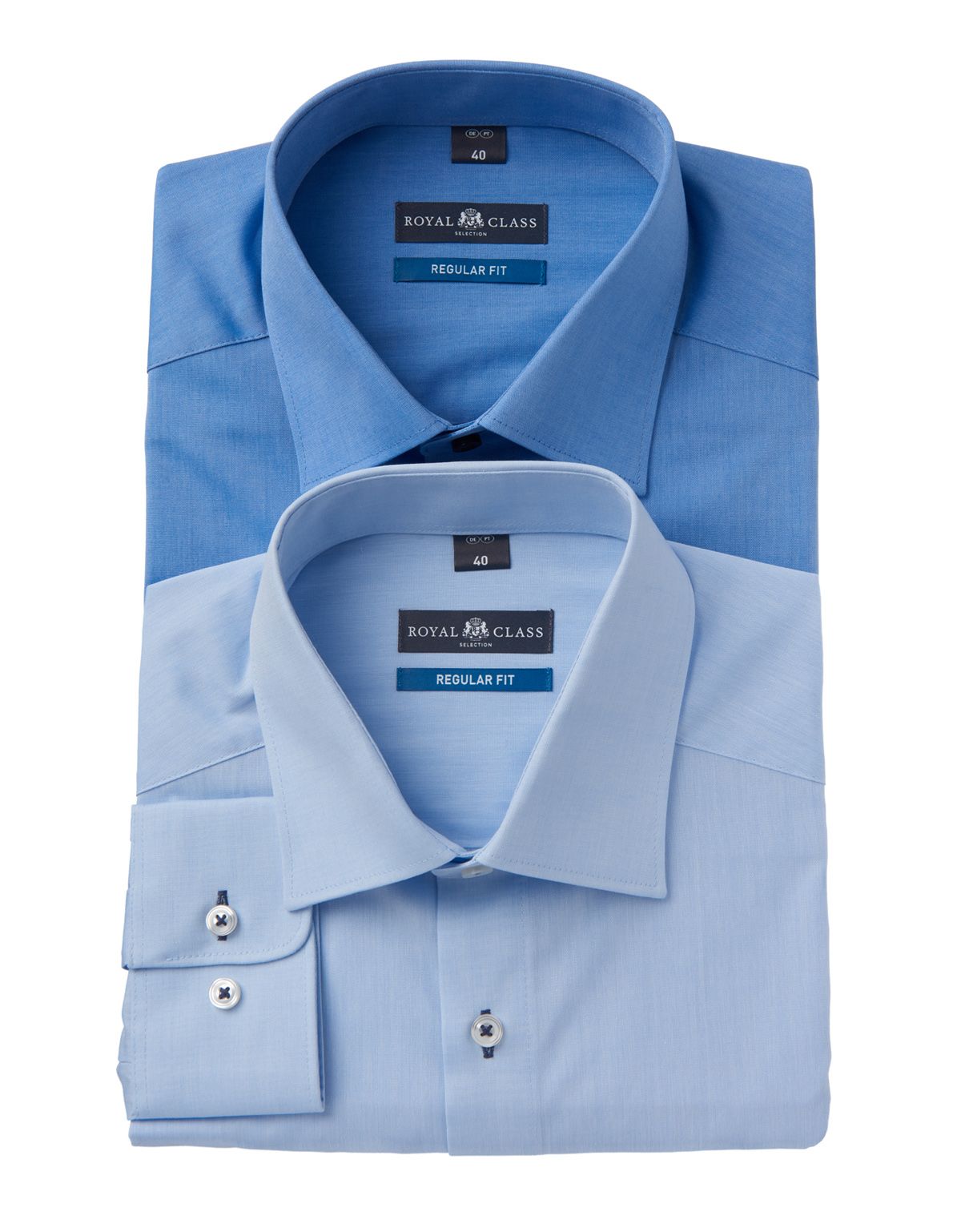 Мужские голубые рубашки Royal Class, прямые, комплект 2 шт. | купить в интернет-магазине Olymp-Men