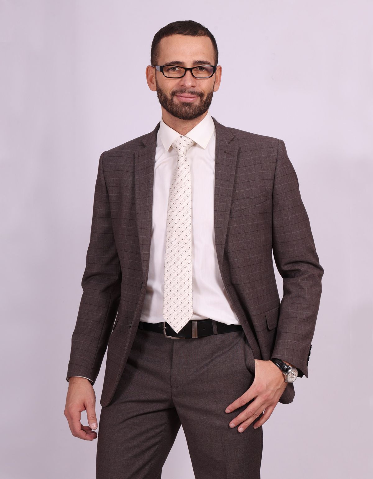 Костюм мужской коричневый в клетку Nowal | купить в интернет-магазине Olymp-Men