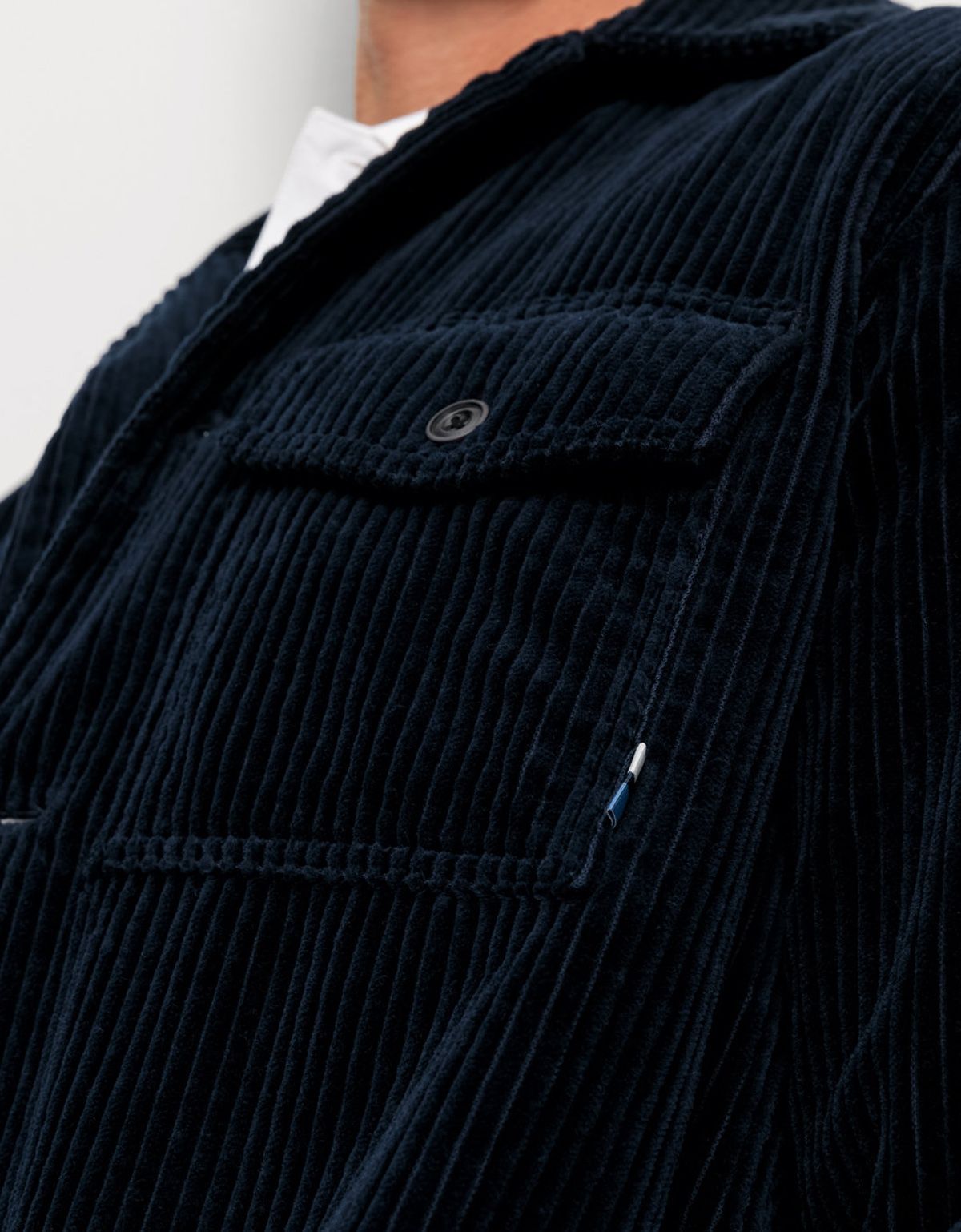 Рубашка овершот вельветовая синяя Olymp Casual | купить в интернет-магазине Olymp-Men