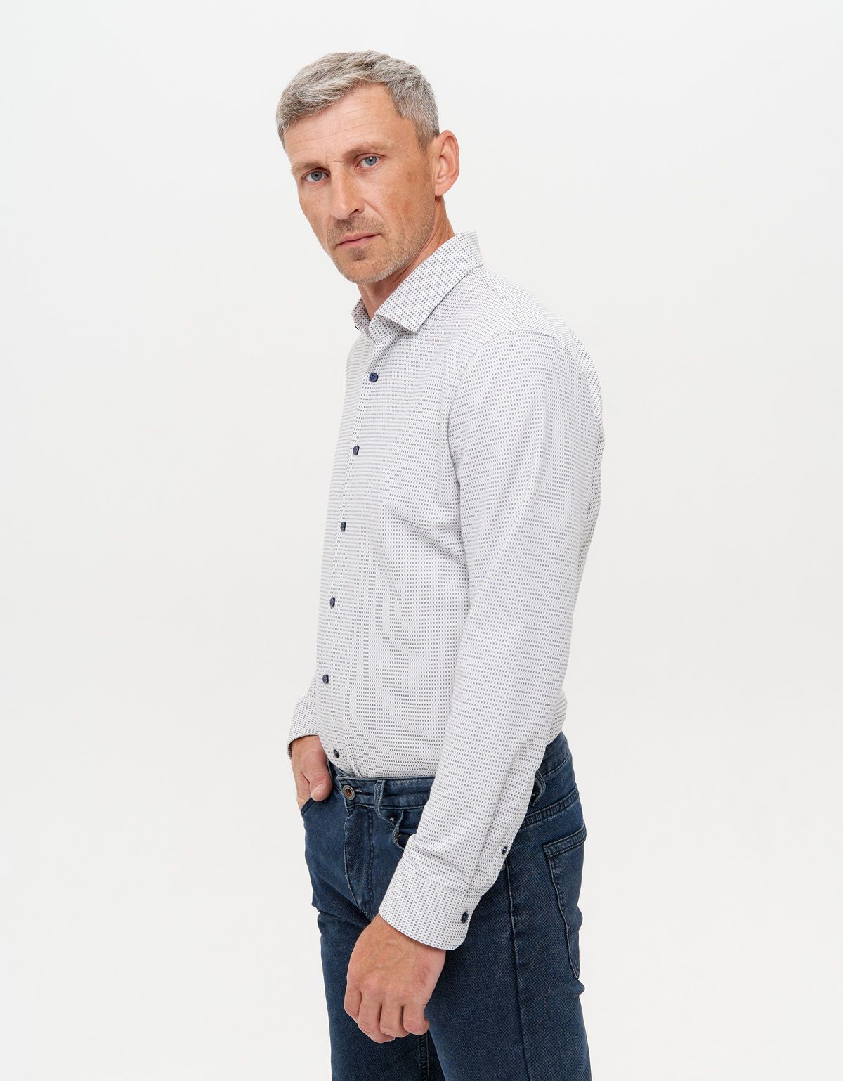 Рубашка с принтом OLYMP Luxor, климат-контроль, modern fit | купить в интернет-магазине Olymp-Men