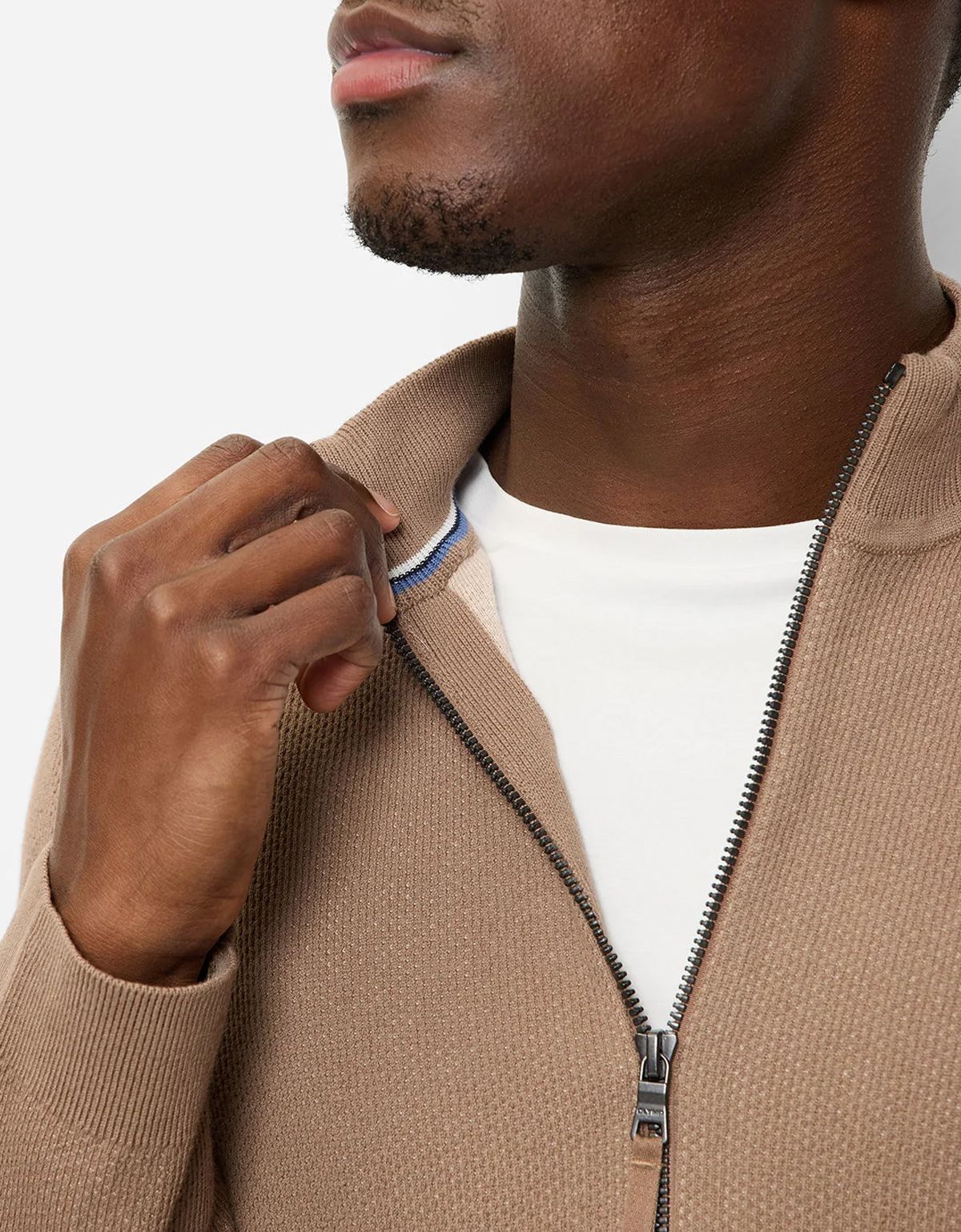 Кардиган бежевый мужской на молнии Olymp | купить в интернет-магазине Olymp-Men