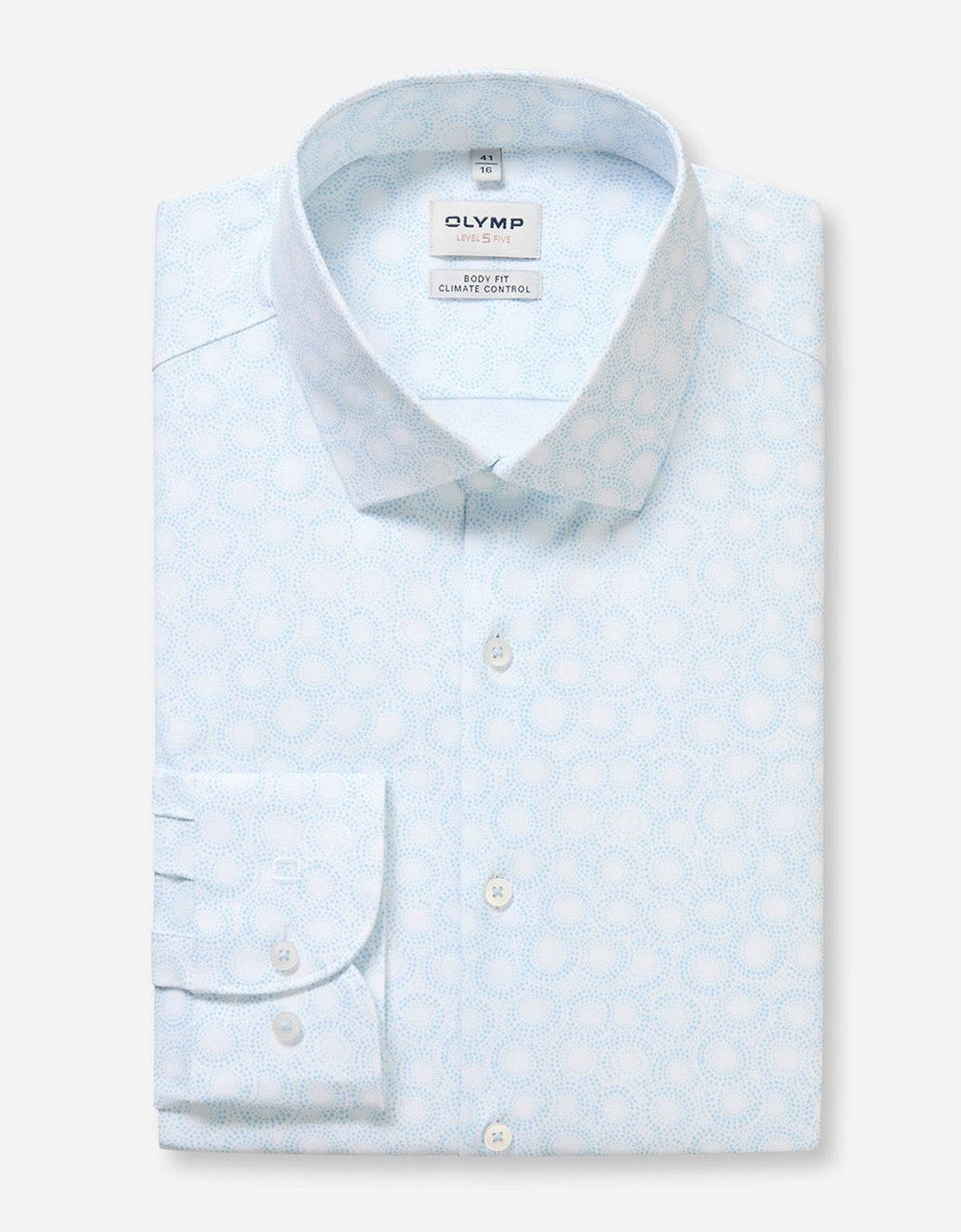 Рубашка с голубым рисунком OLYMP, климат-контроль, body fit | купить в интернет-магазине Olymp-Men