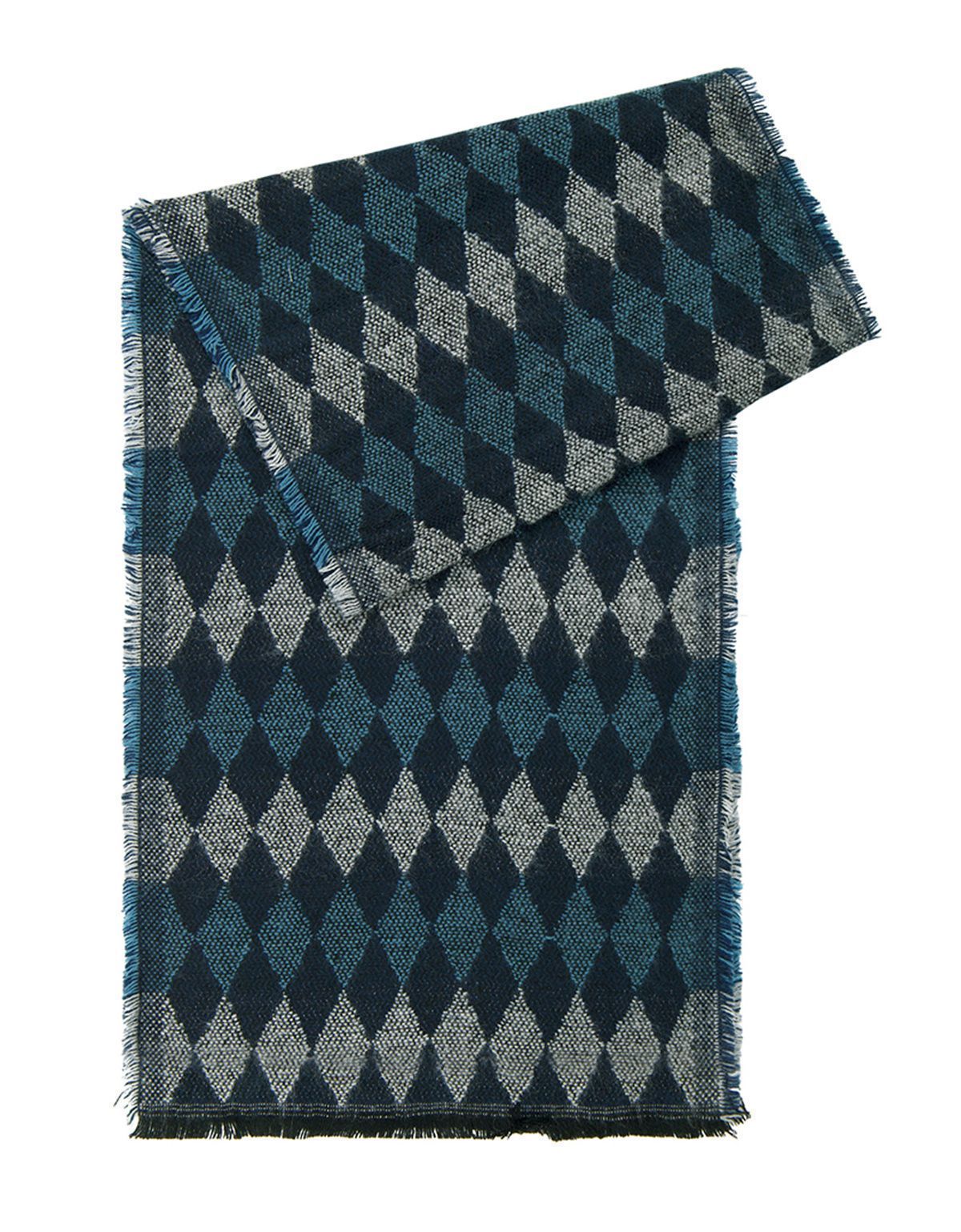 Шарф мужской Lindenmann с рисунком синий ромб | купить в интернет-магазине Olymp-Men