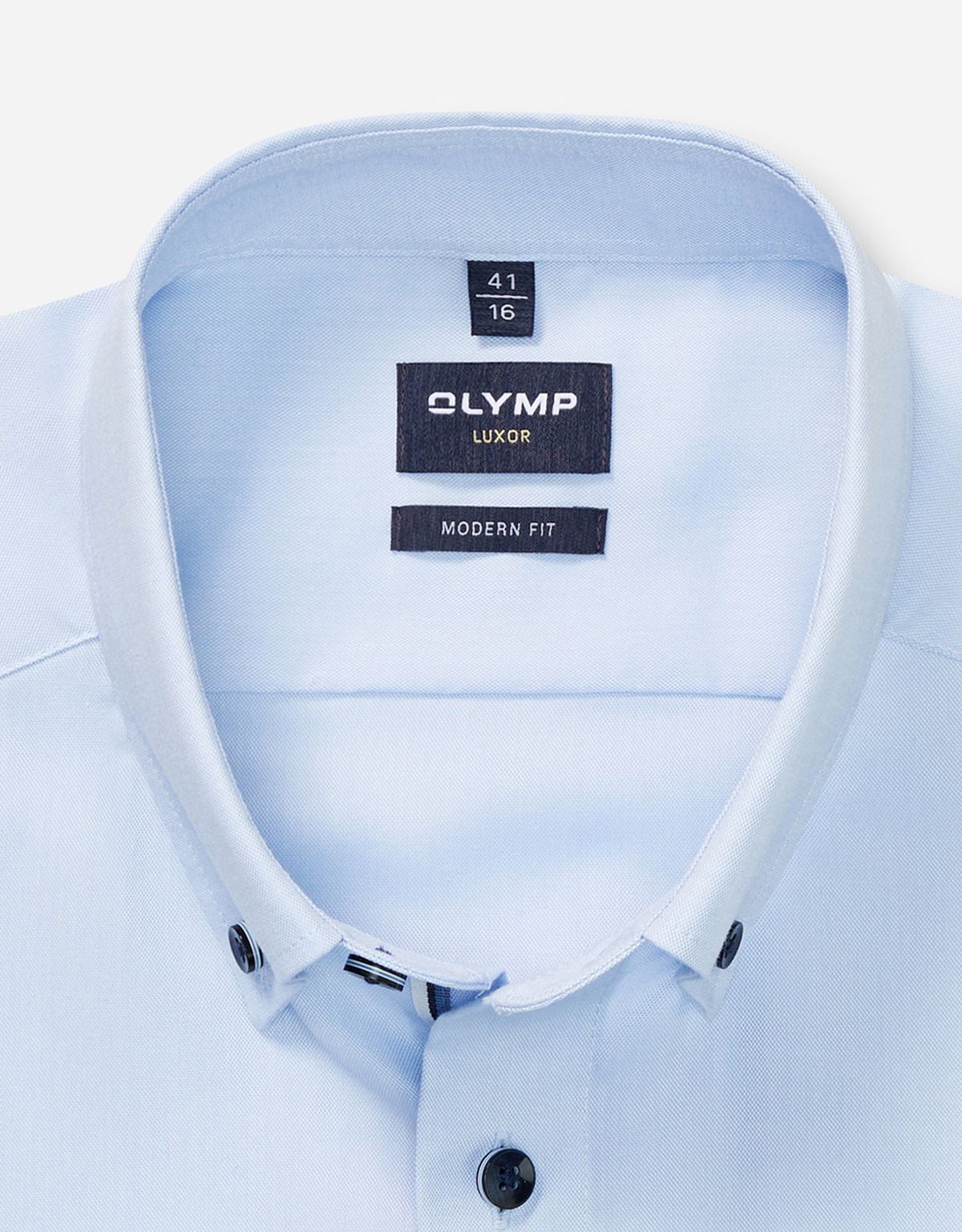 Рубашка голубая с синими пуговицами OLYMP Luxor, modern fit | купить в интернет-магазине Olymp-Men
