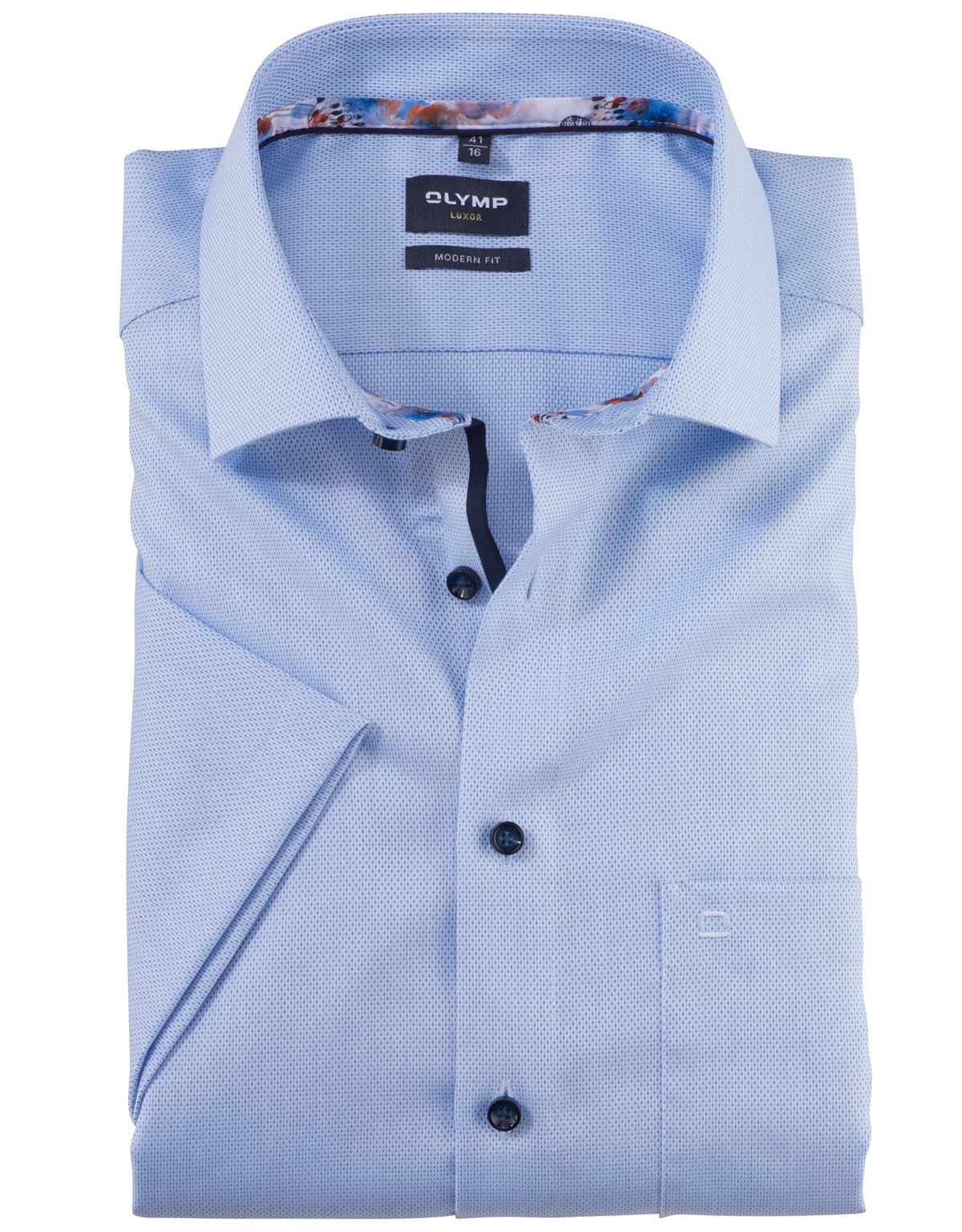 Рубашка мужская OLYMP Luxor, modern fit, фактурная[Голубой]